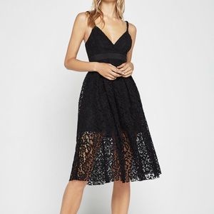 NWT BCBGENERATION lace black midi dress